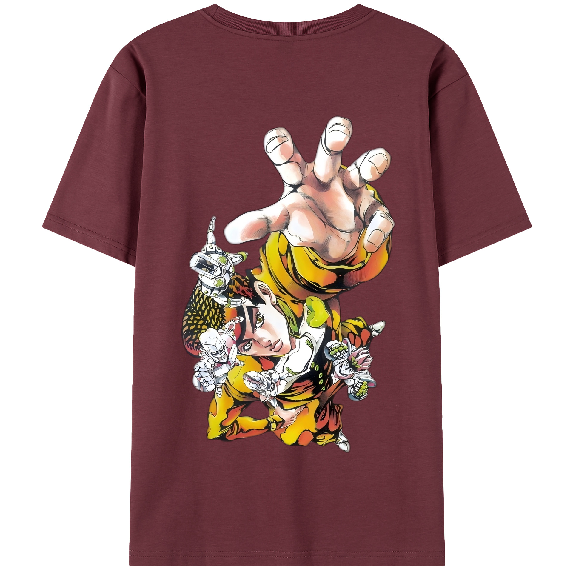 （画像用） ジョジョの奇妙な冒険 ひがしかた じょうすけ JoJo's Bizarre Adventure Higashikata Josuke 綿100％半袖Tシャツ（背面プリント）